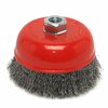 Forney Cup Brush, Crimped, 5 in x .014 in x 5/8 in-11 Arbor 72754